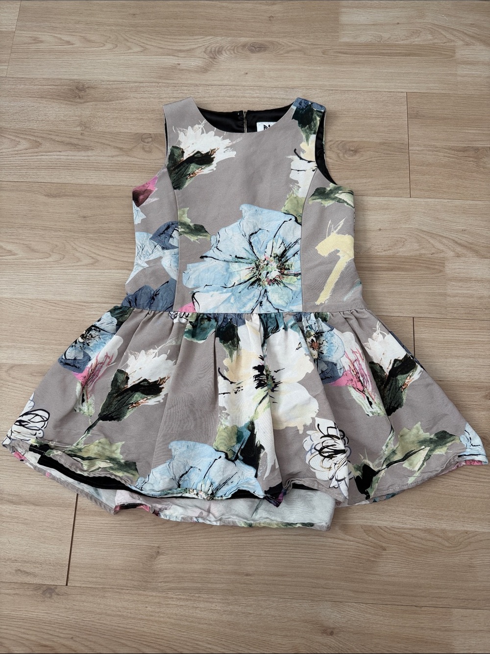 Milly Minis Girls 10 Cotton Drop Waist Party Dress White Floral SEE DESCRIPTION